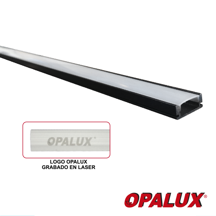 PERFIL ALUMINIO NEGRO OPALUX